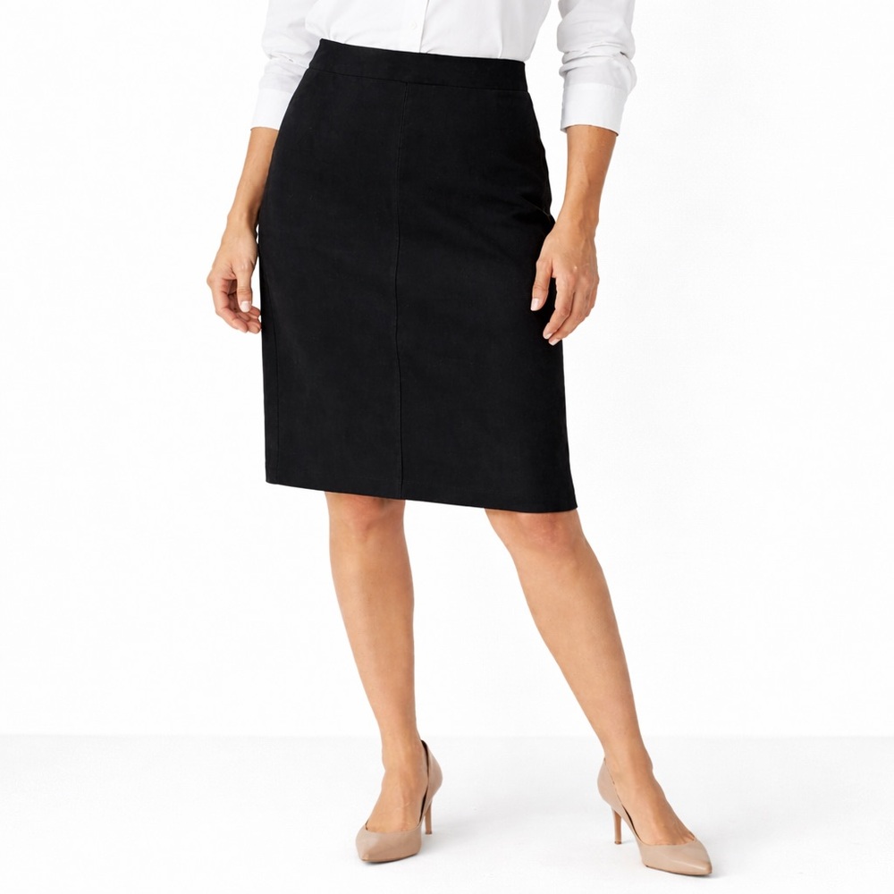 J.McLaughlin Sonya Faux Suede Skirt Black Navy Solid Size 8 NWT